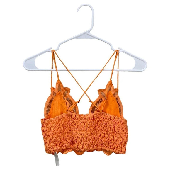 FREE PEOPLE FP1 Adella Lace Bralette Bright Orange Size XS - Picture 5 of 7